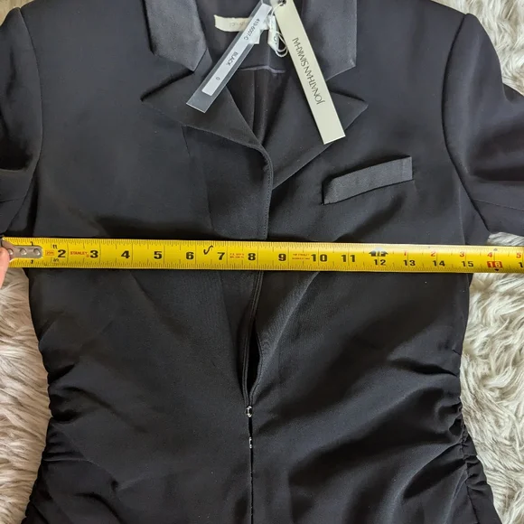 NWT Jonathan Simkhai Ruched Crepe Blazer in Black